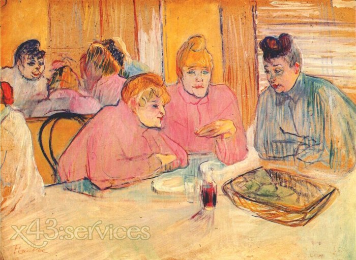 Henri de Toulouse-Lautrec - Die Damen im Esszimmer des Bordells - The Ladies in the Brothel dining Room - zum Schließen ins Bild klicken
